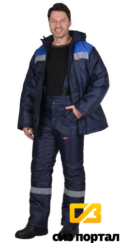 Купить Костюм "АРТ. 51892" куртка, брюки тёмно-синий с васильковым